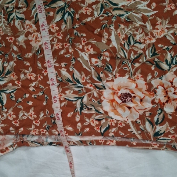 Lily Rose Strapless Floral Dress in Orange and Pink Sise XL - Picture 9 of 9